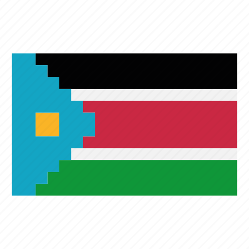 Pixelart, flag, country, nation, africa, game, south sudan icon - Download on Iconfinder