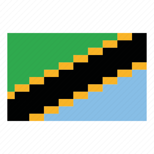 Pixelart, flag, country, nation, africa, game, tanzania icon - Download on Iconfinder