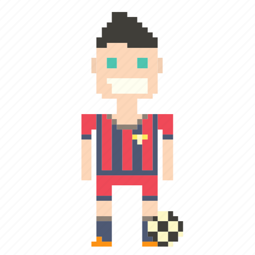 Football player, footballer, male, man, person, pixels, soccer icon - Download on Iconfinder