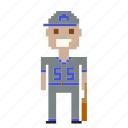 avatar, baseball, baseball player, man, person, pixels