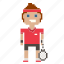 avatar, man, person, pixels, tennis, tennis player 