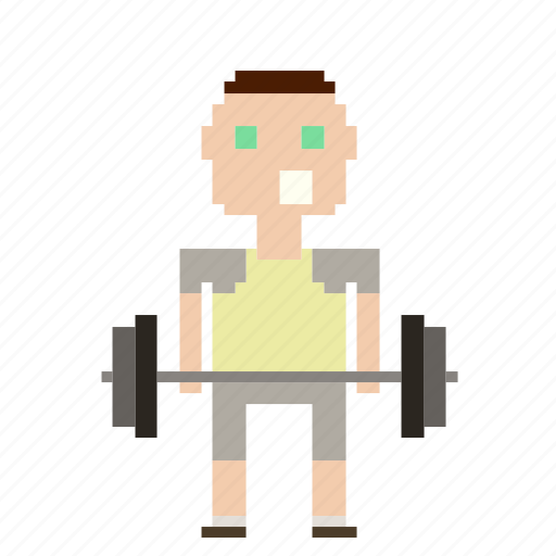 Avatar, man, person, pixels, sport, weight, weightlifter icon - Download on Iconfinder