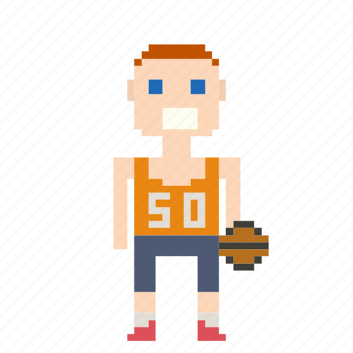 Avatar, basketball, basketball player, male, man, person, pixels icon - Download on Iconfinder