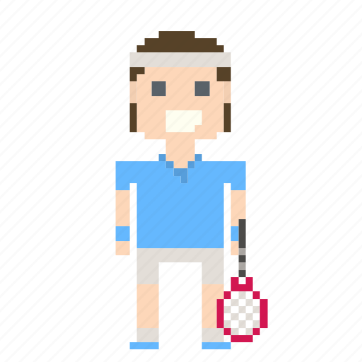 Avatar, male, man, person, pixels, sport, tennis icon - Download on Iconfinder