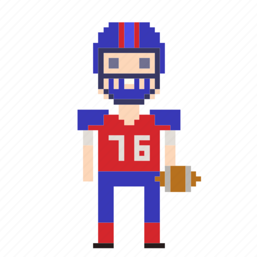 American football, avatar, football, football player, man, person, pixels icon - Download on Iconfinder