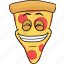 cartoon, emoji, pizza, slice, smiley 