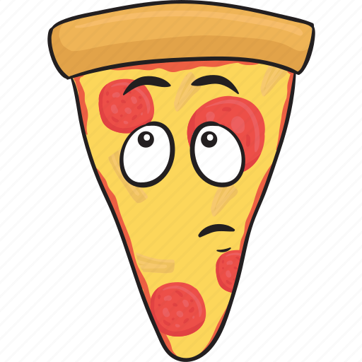 Cartoon, emoji, pizza, slice, smiley icon - Download on Iconfinder