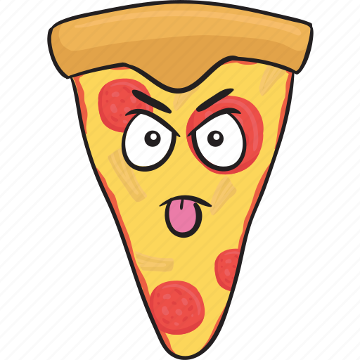 Cartoon, emoji, pizza, slice, smiley icon - Download on Iconfinder