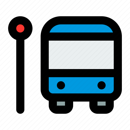 Bus station, bus, transportation, stop icon - Download on Iconfinder