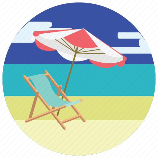 Beach, chair, locations, parasol, places, sand, sea icon - Download on Iconfinder