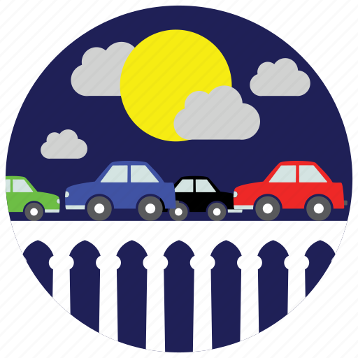 Bridge, cars, clouds, locations, moon, places icon - Download on Iconfinder