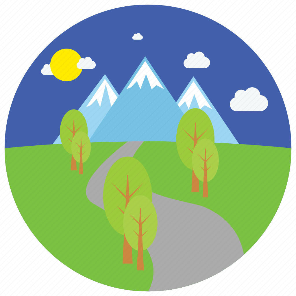 Locations, moon, mountains, night, park, places, trees icon - Download ...
