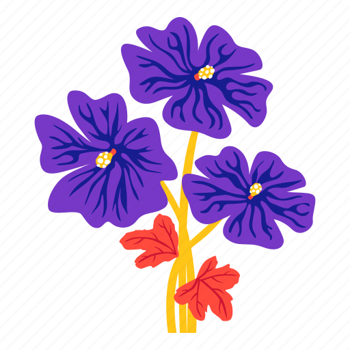 Purple, mallow, plant, flower, leaf icon - Download on Iconfinder