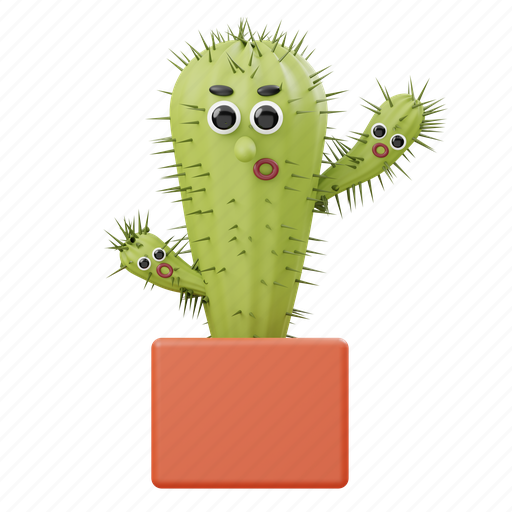 Three, heads, cactus, plant 3D illustration - Download on Iconfinder