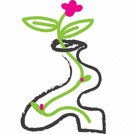 Flower, organic, pink flower, vase, wavy icon - Download on Iconfinder