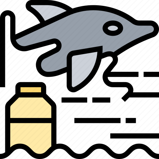 Ocean, wildlife, dolphin, plastic, dirty icon - Download on Iconfinder