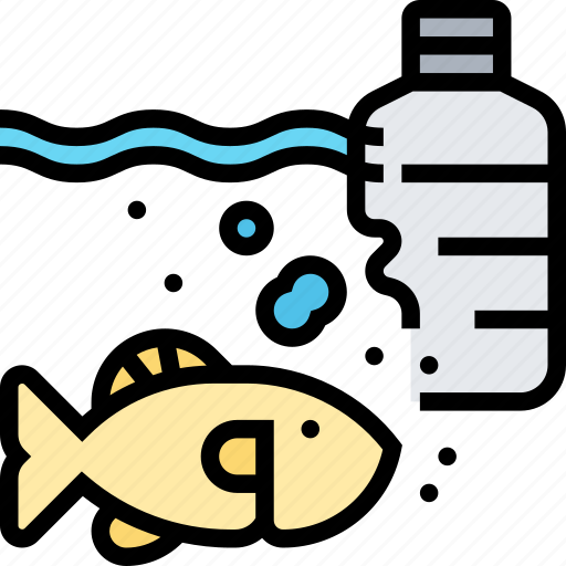 Microplastic, fish, bottle, aquatic, contamination icon - Download on Iconfinder