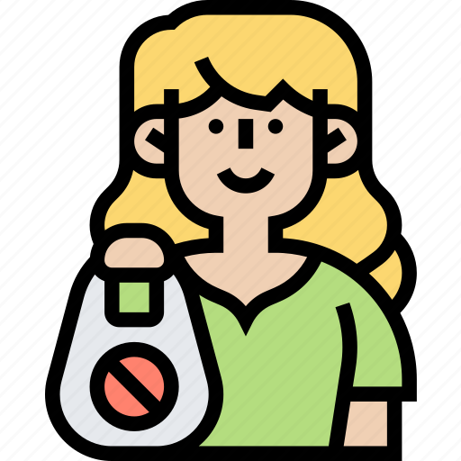 Plastic, ban, reusable, tote, bag icon - Download on Iconfinder
