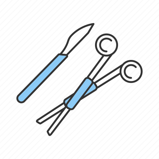 Clamp, incision, instruments, scalpel, scissors, surgery, surgical icon - Download on Iconfinder