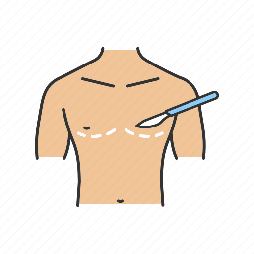Breast, chest, gynecomastia, implant, lifting, male, plastic surgery icon - Download on Iconfinder
