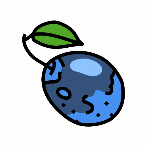 Plum, blue, leaf, fruit, green, red icon - Download on Iconfinder