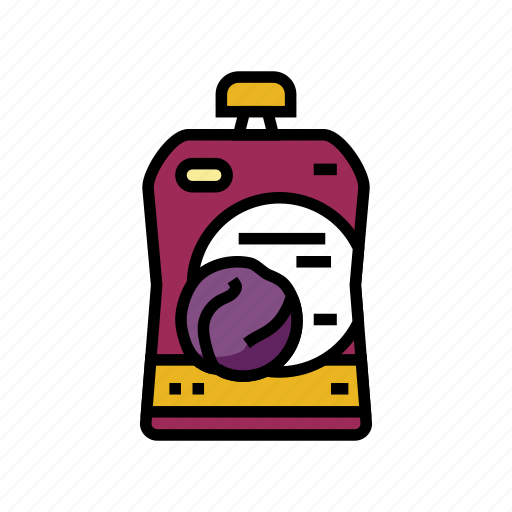 Puree, plum, fruit, green, red, prune icon - Download on Iconfinder
