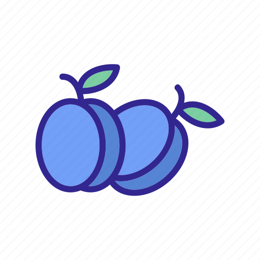 Fruit, healthy, outline, piece, plum, sliced, vitamin icon - Download on Iconfinder