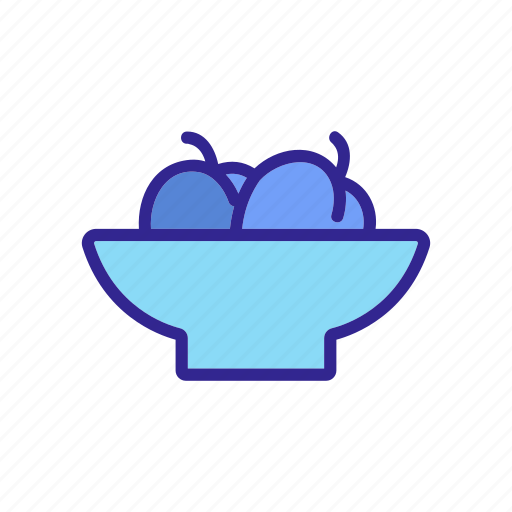 Drain, fruit, piece, plate, plum, sliced, vitamin icon - Download on Iconfinder