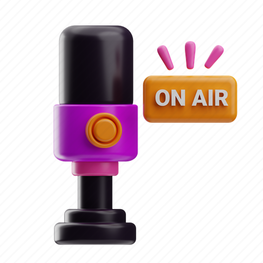 Podcast, episode, host, interview, listen, audio, show 3D illustration - Download on Iconfinder