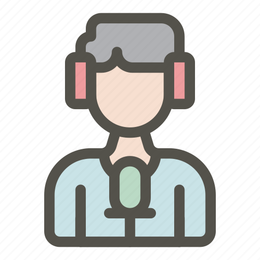 Podcaster, interviewer, professions and jobs, music and multimedia, journalism, job, user icon - Download on Iconfinder