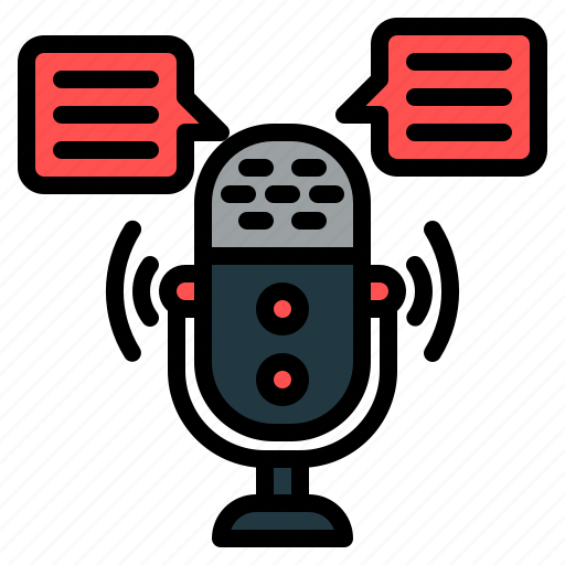 Interview, podcast, microphone, broadcasting, streaming, record, people icon - Download on Iconfinder