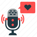 podcast, live, streamling, brodcasting, recording, favorite, love, heart