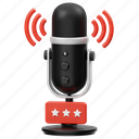 podcast, review, mic, recording, audio, sound, rating, record, star 