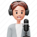 podcaster, man, character, avatar, person, show, radio, podcast, broadcast 