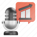 analytics, microphone, voice, recording, statistics, podcast 