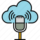 cloud, audio, internet, microphone, podcast, storage, wifi, icon