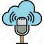 cloud, audio, internet, microphone, podcast, storage, wifi, icon 