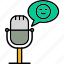comedy, podcast, humor, audio, microphone, bubble, chat, mask, icon 