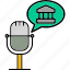 government, podcast, audio, microphone, bubble, chat, political, building, icon 