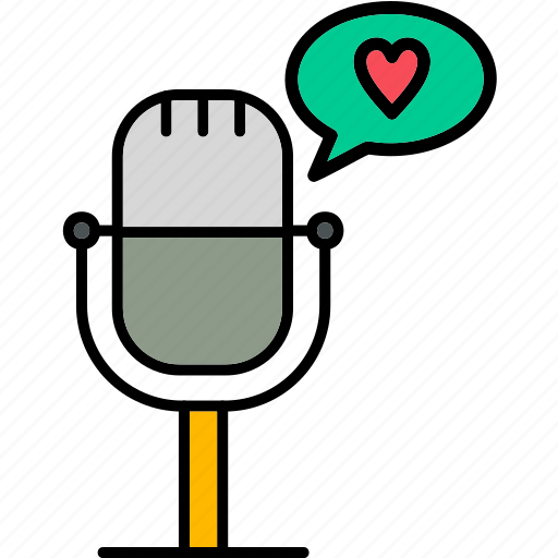 Like, podcast, love, microphone, romantic, audio, icon icon - Download on Iconfinder