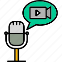 movies, podcast, movie, microphone, bubble, chat, cinema, broadcast, audio, icon