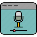 online, recording, browser, microphone, voice, website, icon
