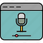 online, recording, browser, microphone, voice, website, icon 