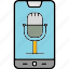 phone, recording, device, mobile, smartphone, voice, icon 