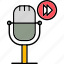podcast, fast, forward, audio, microphone, playback, icon 