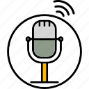 stream, audio, broadcast, podcast, podcasting, icon