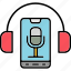 voice, recorder, microphone, ui, electronics, mobile, phone, smartphone, cell, icon 