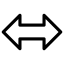 double arrow, arrow, sign, horizontal, resize, arrows, right, left 
