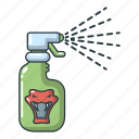 aerosol, cartoon, green, logo, object, pesticide, spray