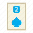 two of spades, poker card, poker, card game, playing cards, gambling, game, gaming